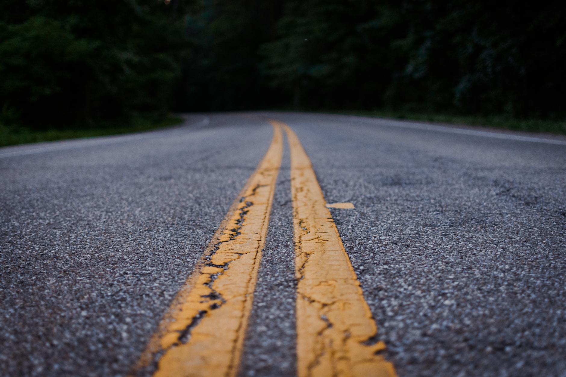 Rural road showing need for infrastructure improvements in small town America