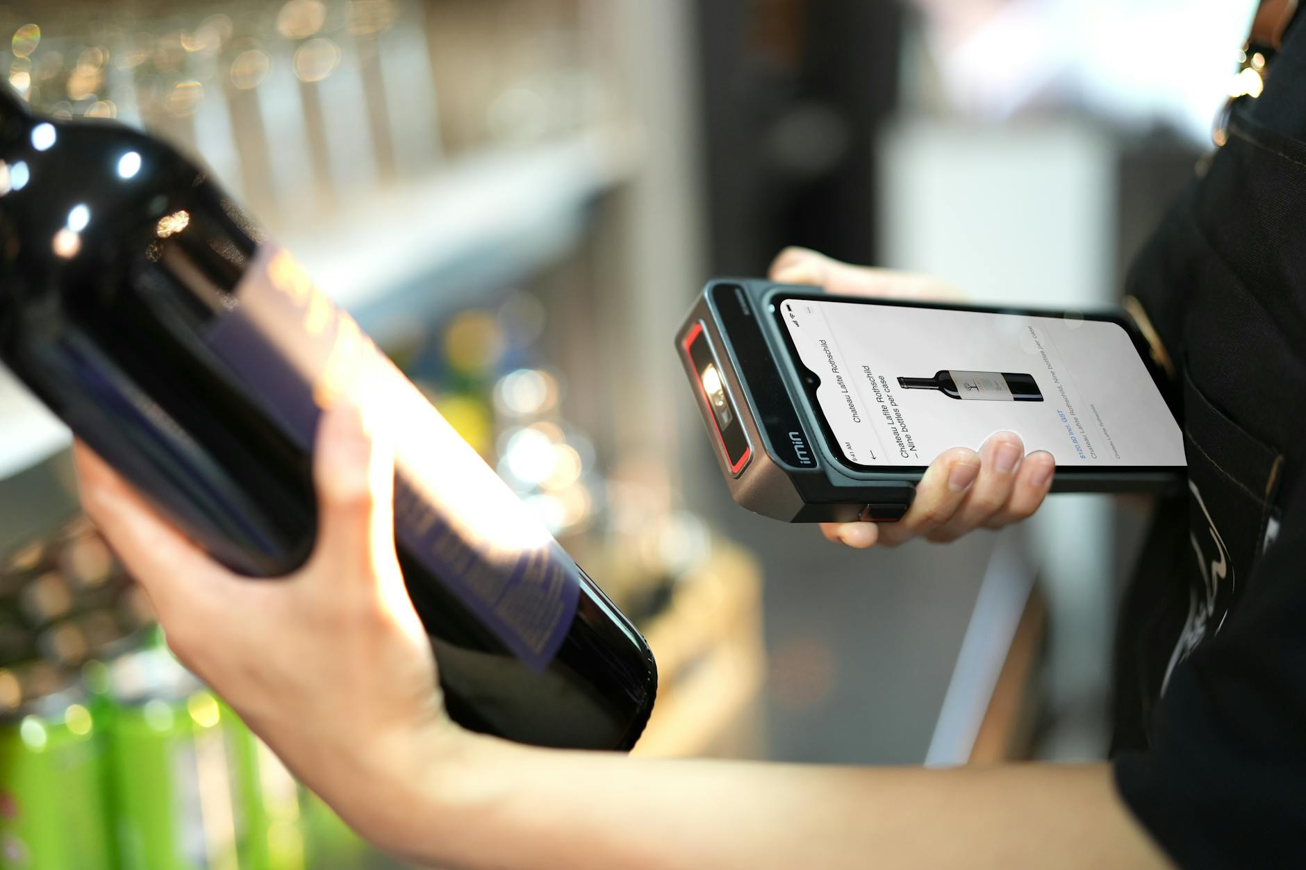 Advanced technology systems in retail environment with digital displays and automated equipment