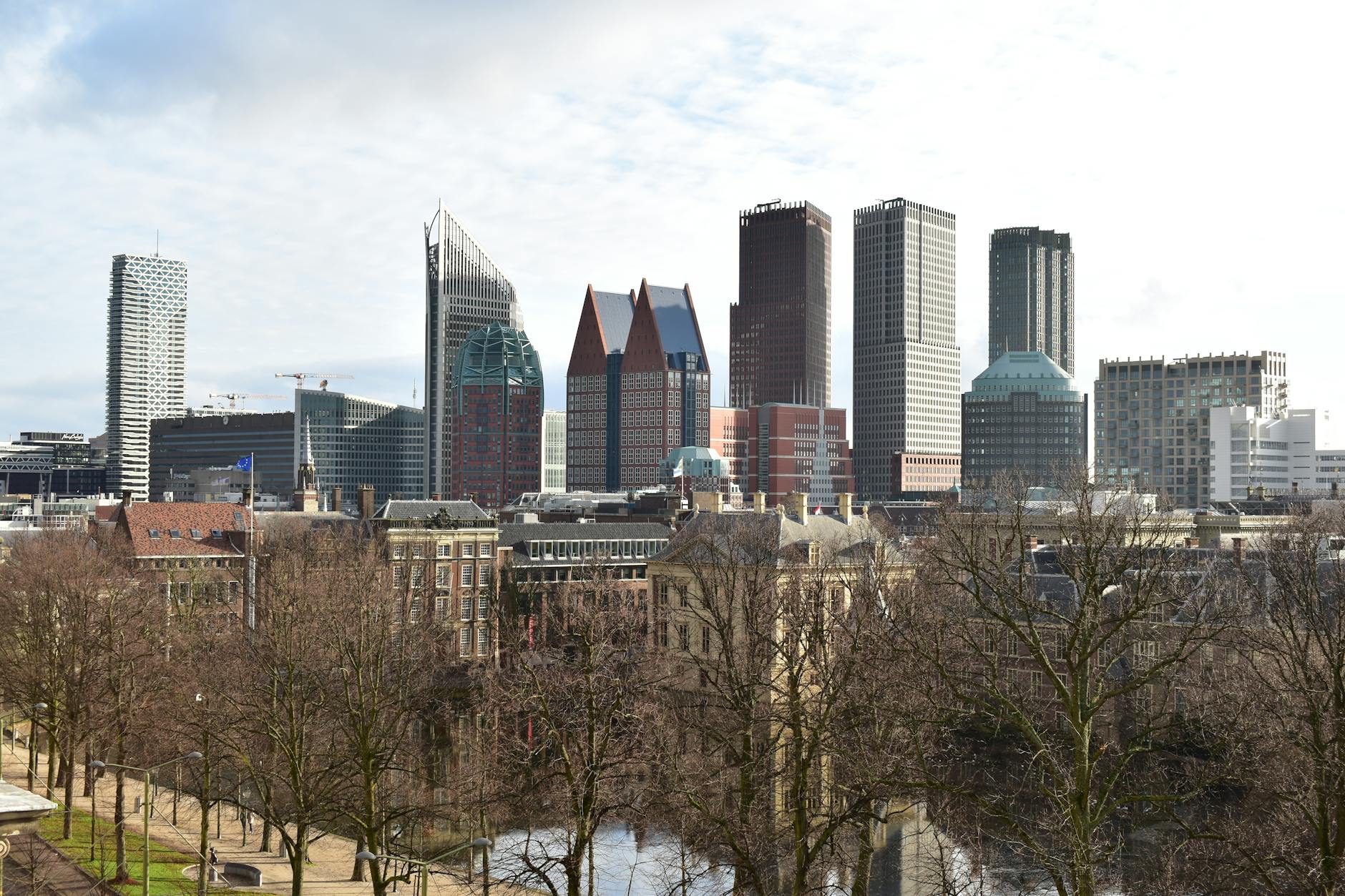 Urban skyline showing mix of residential and commercial buildings in tourist destination