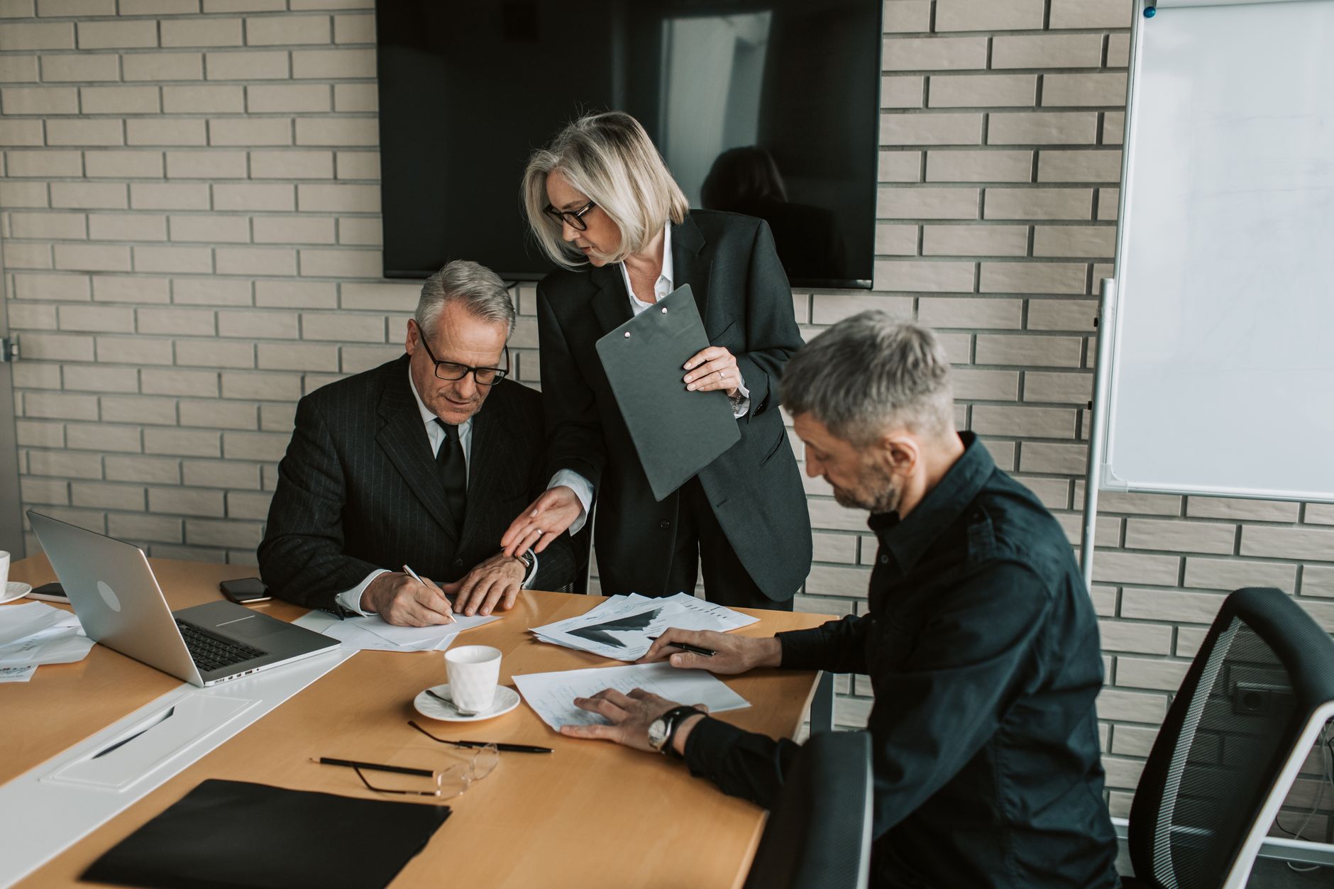 Business professionals in a boardroom advisory meeting