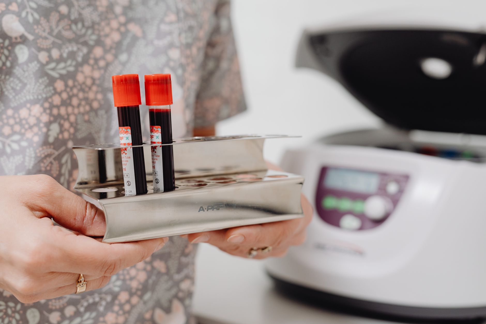Scientist analyzing water samples in an environmental testing laboratory